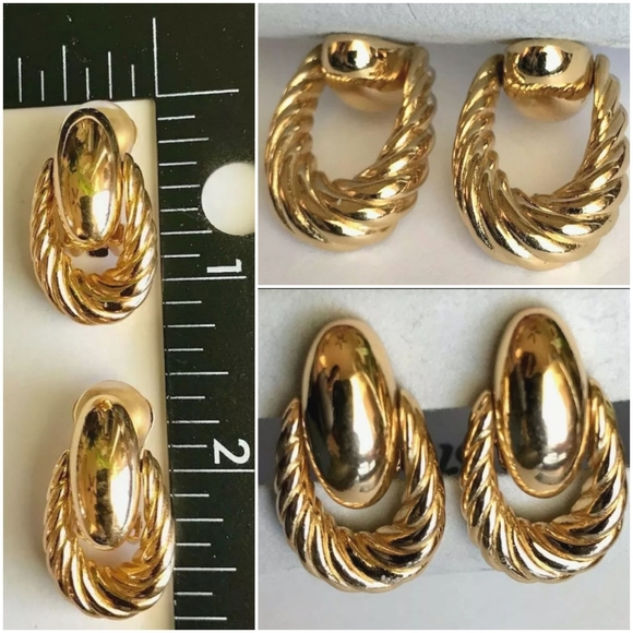 Burberry Vintage Clip on Earrings - Signed Luxury Authentic - Picture 4 of 4